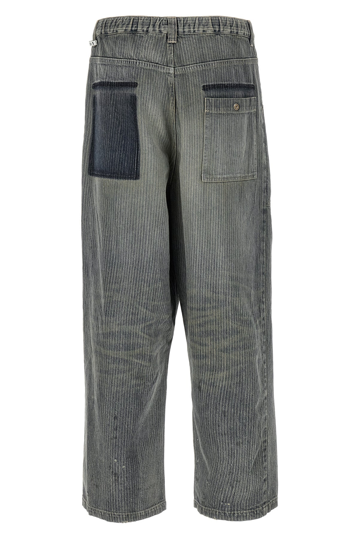 bush pants jacquard striped denim jeans