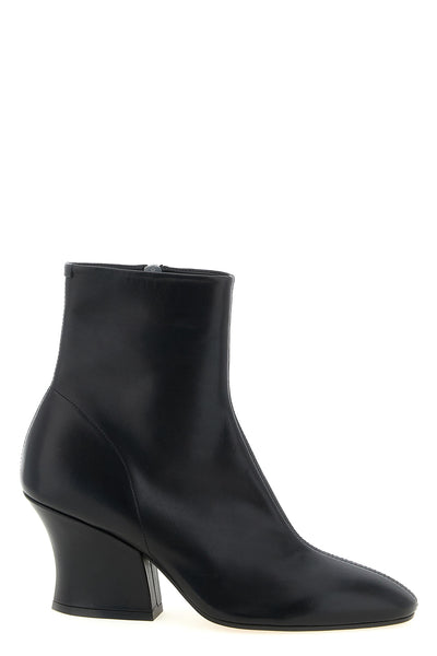 lune ankle boots in soft and shiny calf leather