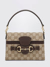 horsebit duomo mini handbag in gg jacquard and leather