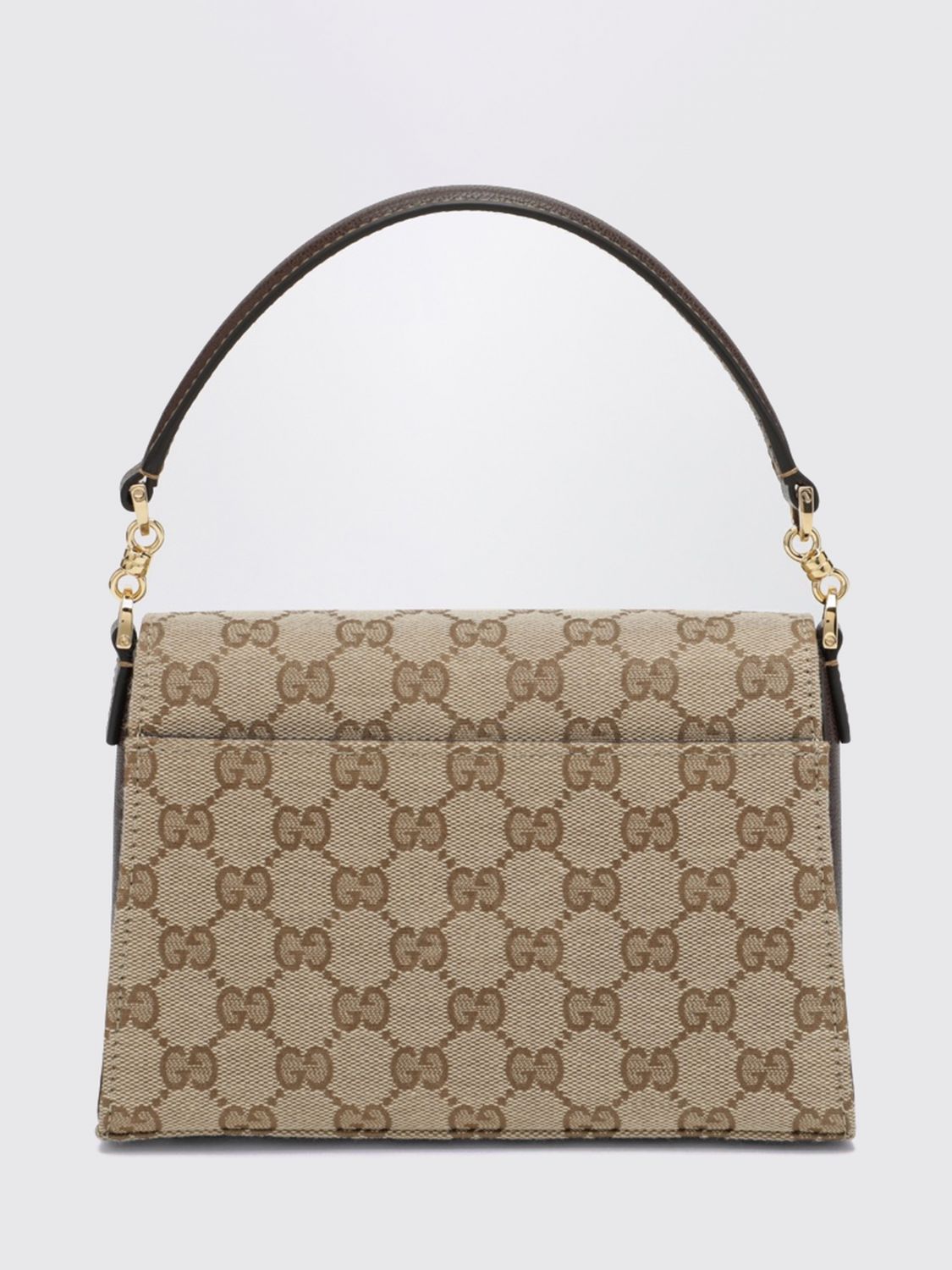 horsebit duomo mini handbag in gg jacquard and leather
