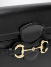 horsebit duomo calfskin leather shoulder bag with horsebit detail