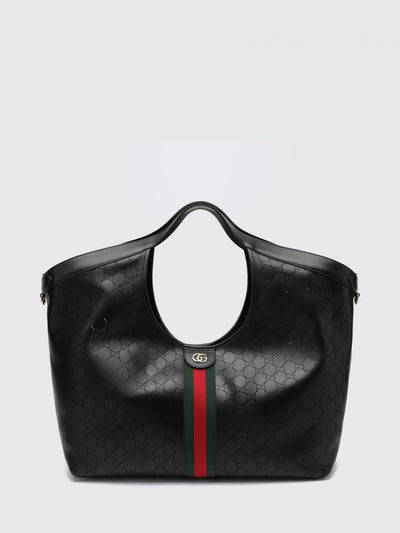 giglio large perforated gg monogram leather tote with pouch