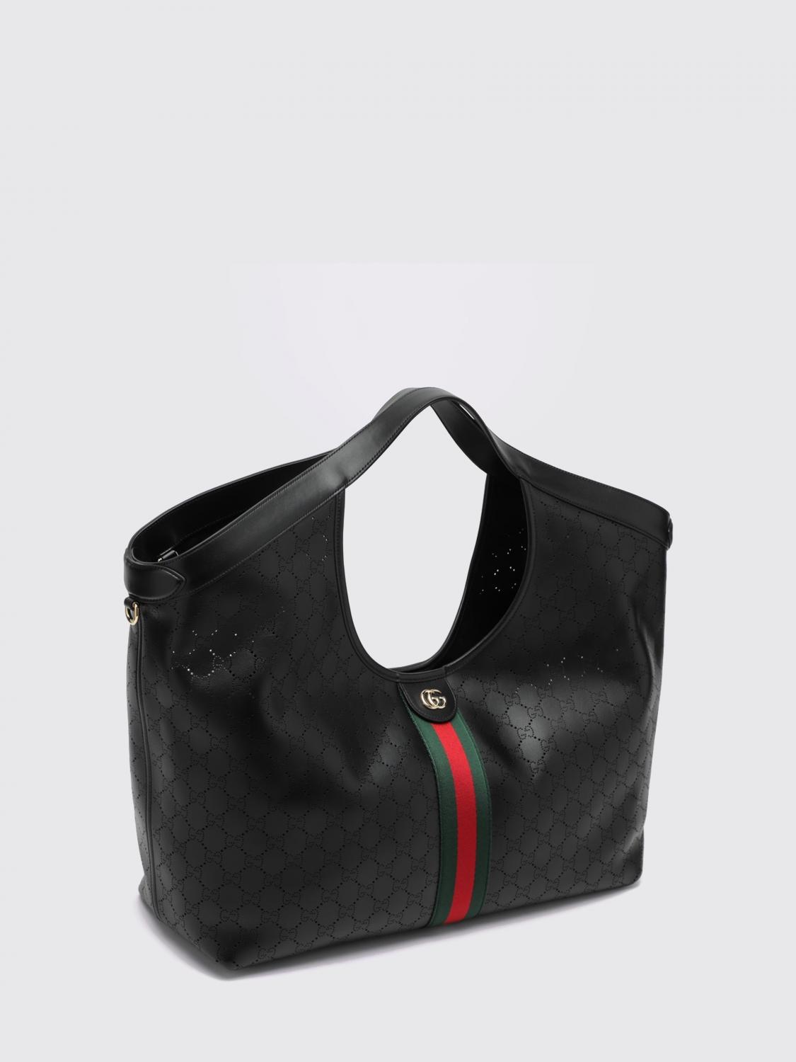 giglio large perforated gg monogram leather tote with pouch