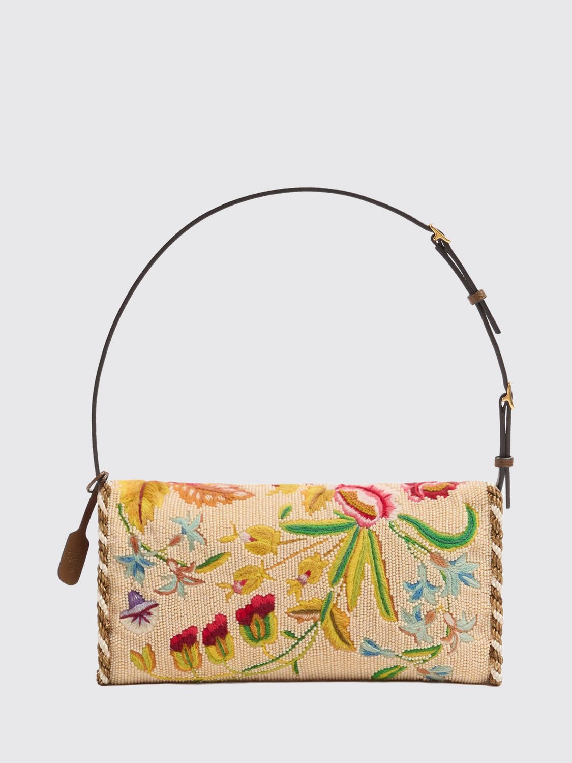 devain floral embroidered silk mini bag with vlogo