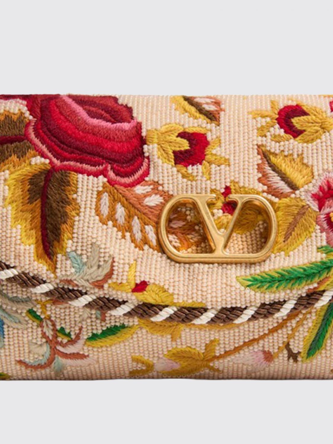 devain floral embroidered silk mini bag with vlogo