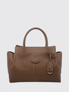 grained calf leather handbag with double handle and charm