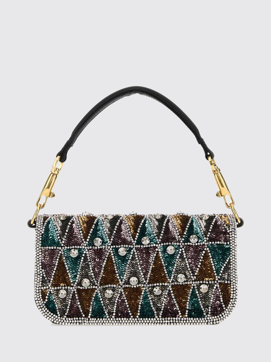 VALENTINO GARAVANI OS locò crystal-embroidered satin mini bag with vlogo