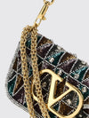 locò crystal-embroidered satin mini bag with vlogo