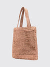 summer banana crochet raffia shoulder bag chloé with embroidered logo and charm