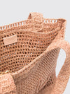 summer banana crochet raffia shoulder bag chloé with embroidered logo and charm