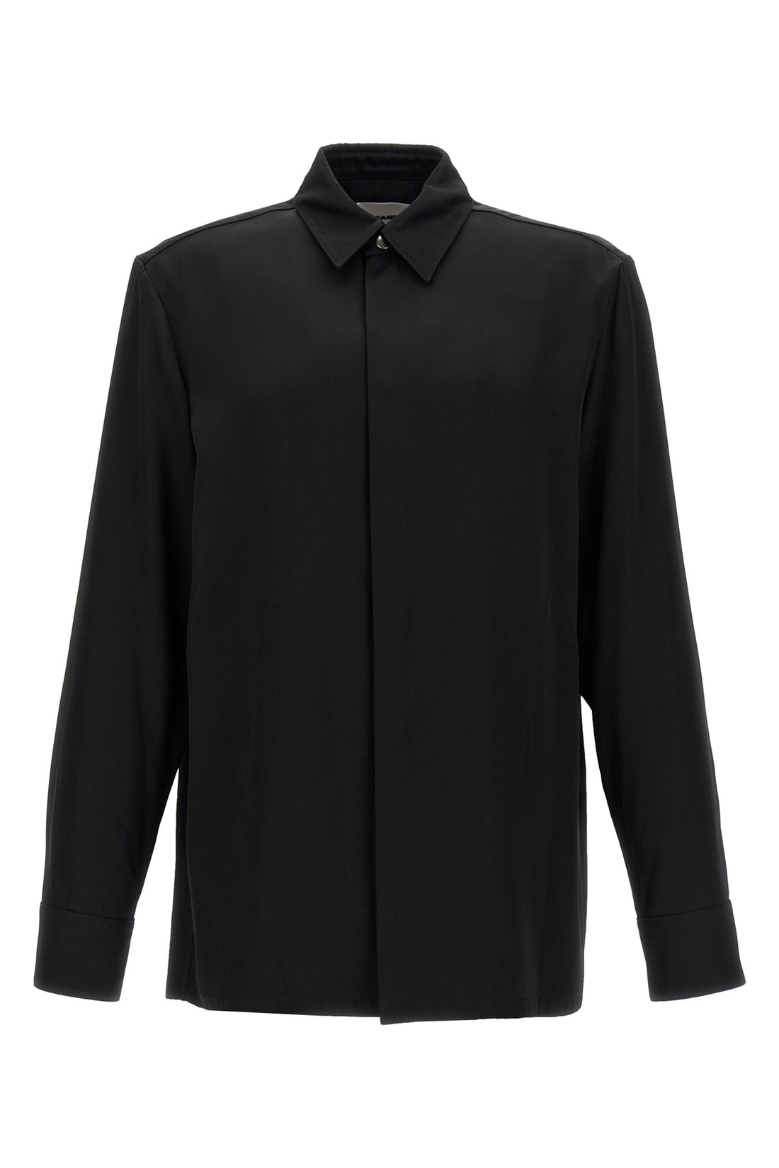 JIL SANDER 40 cm 121 viscose and silk blend twill shirt