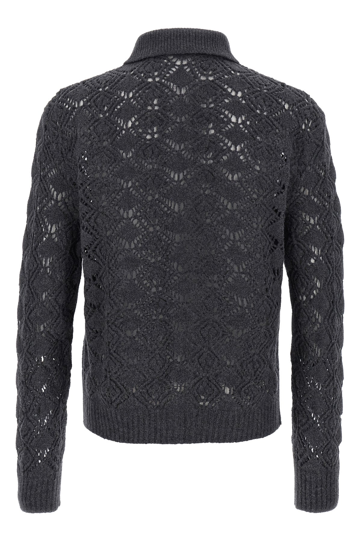 cardigan in virgin wool perforated effect i do not see