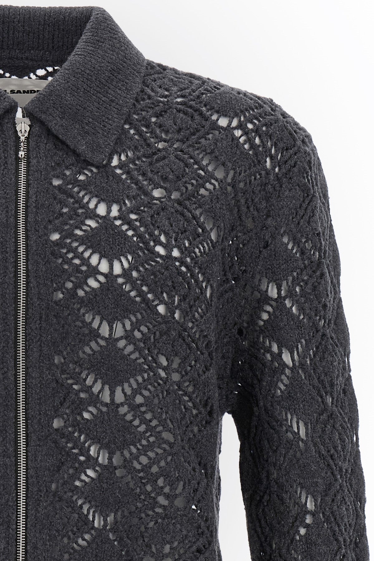 cardigan in virgin wool perforated effect i do not see