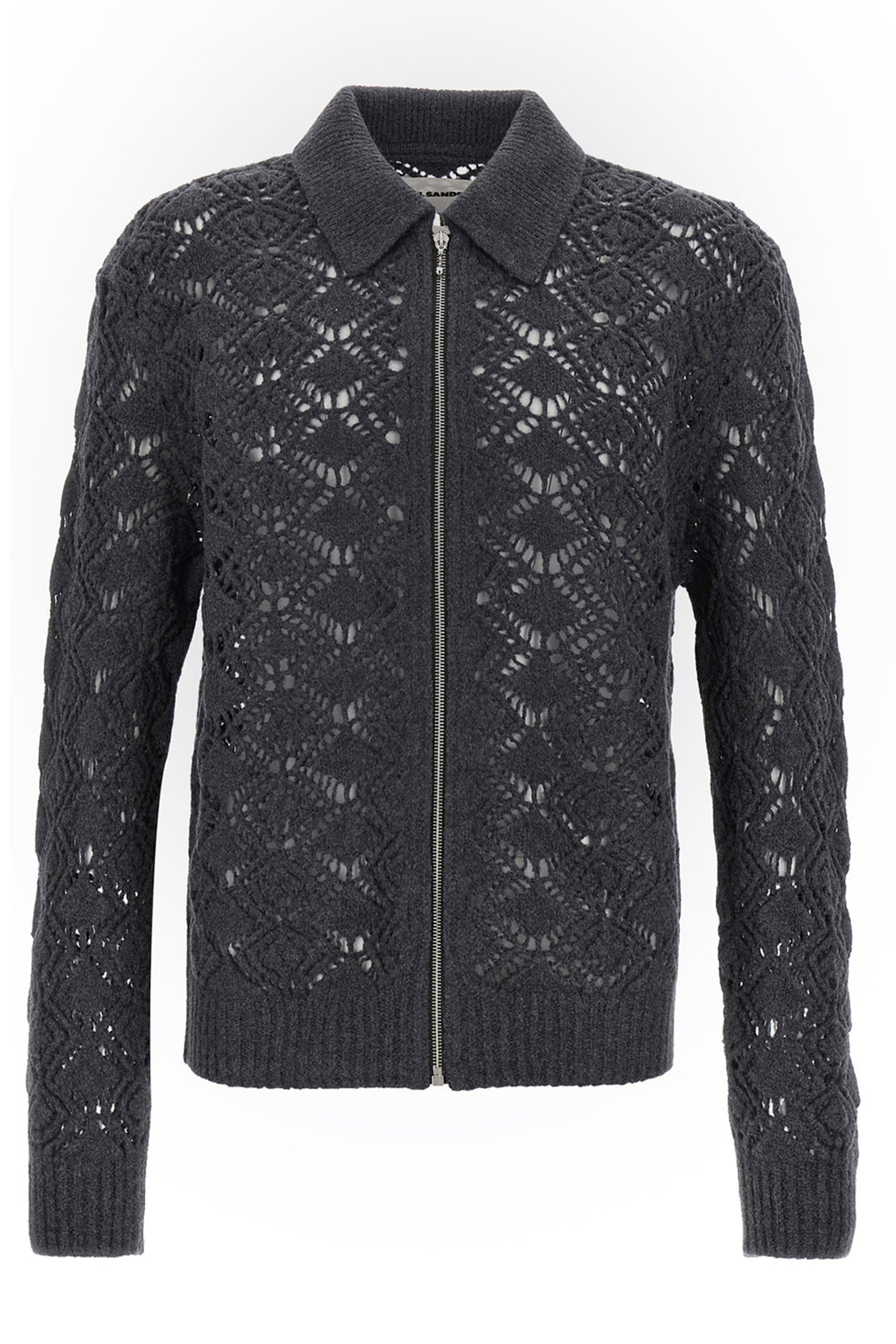 JIL SANDER 48 cardigan in virgin wool perforated effect i do not see