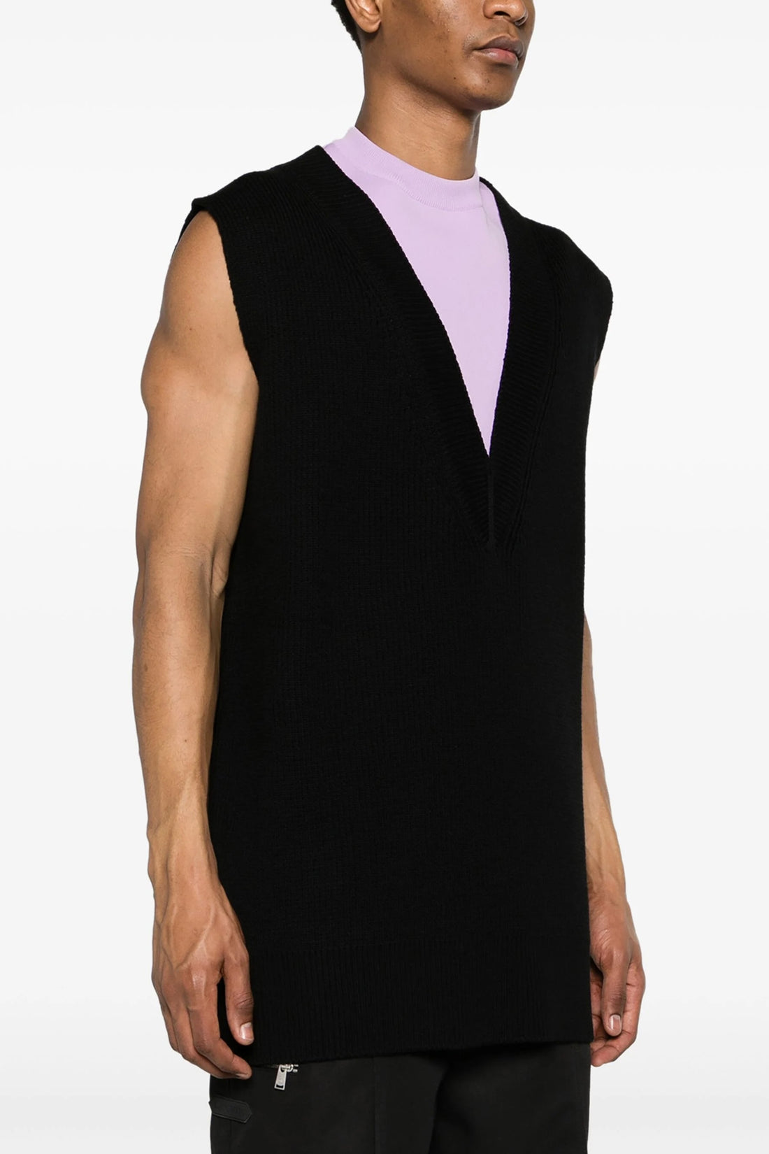 JIL SANDER 48 wool blend knit vest