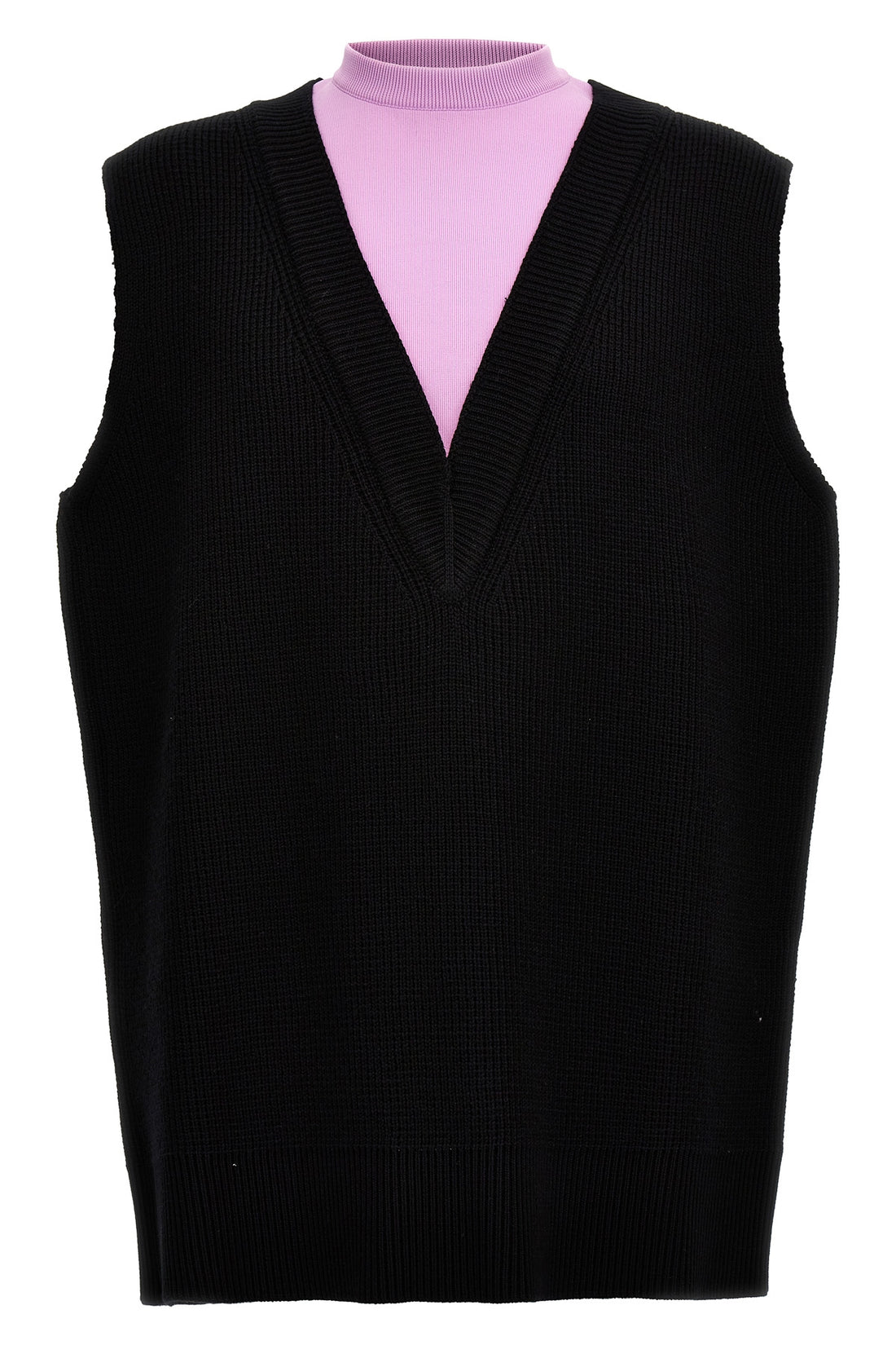 JIL SANDER 48 wool blend knit vest