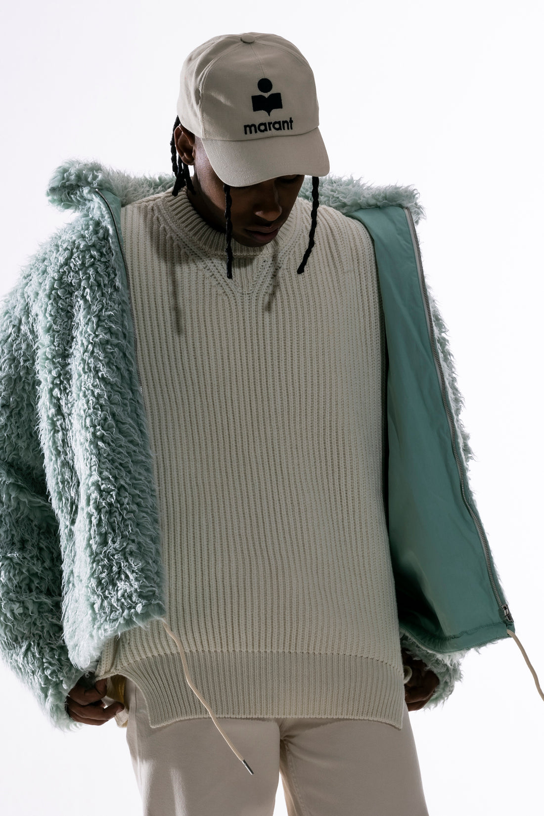 JIL SANDER 46 chunky english rib wool sweater