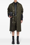 single-breasted nylon twill trench coat