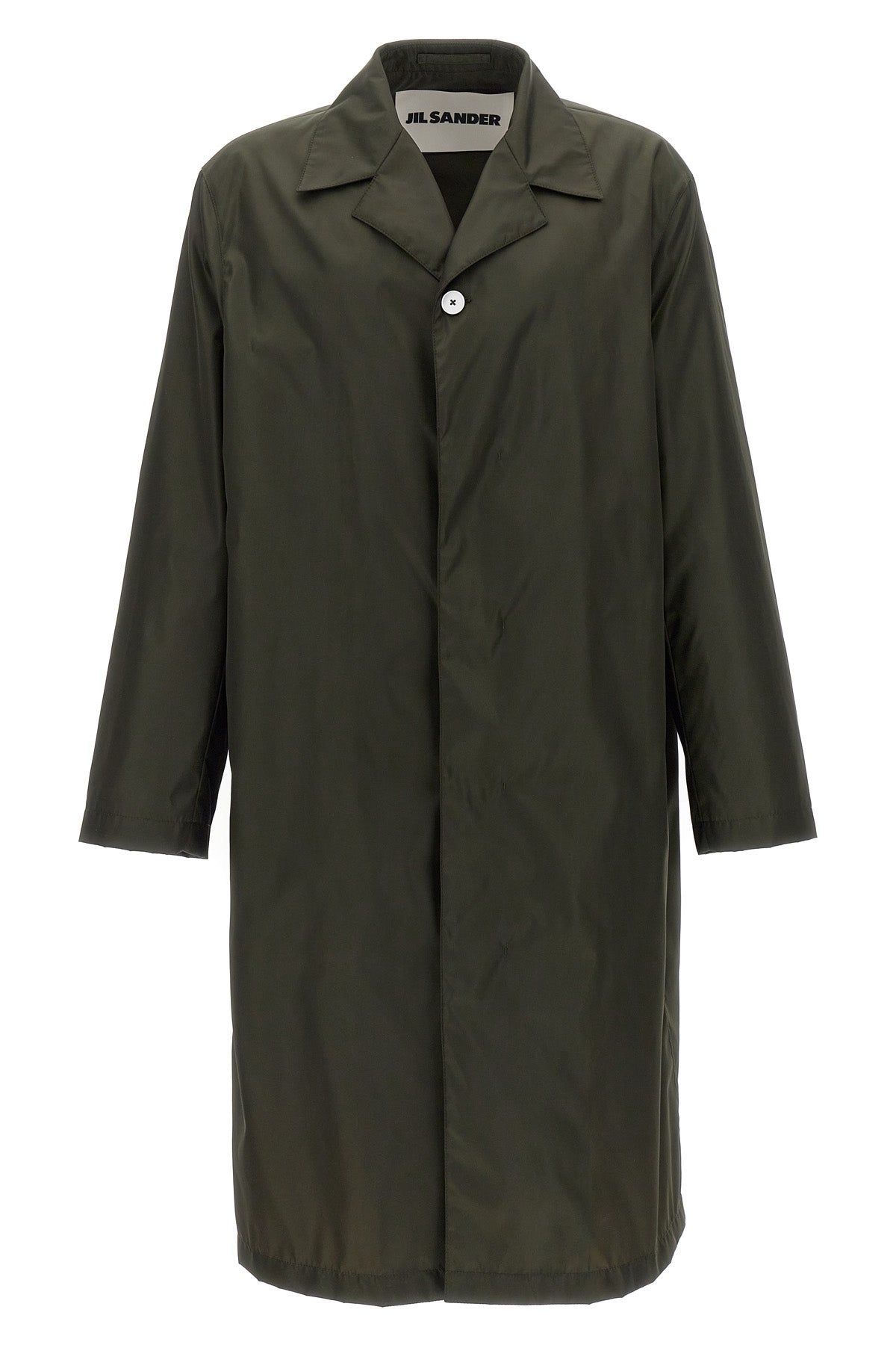 single-breasted nylon twill trench coat