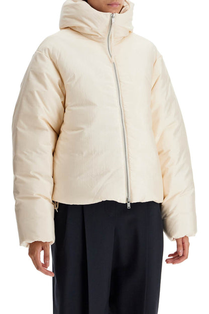 short down jacket in habotai silk blend