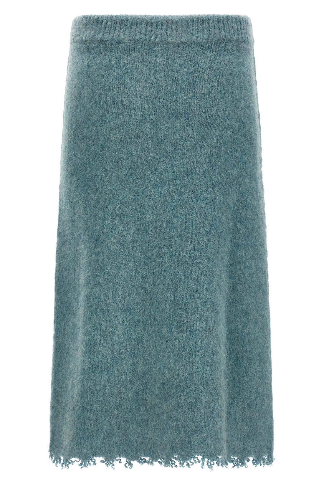 JIL SANDER 34 midi skirt in brushed knit shetland wool