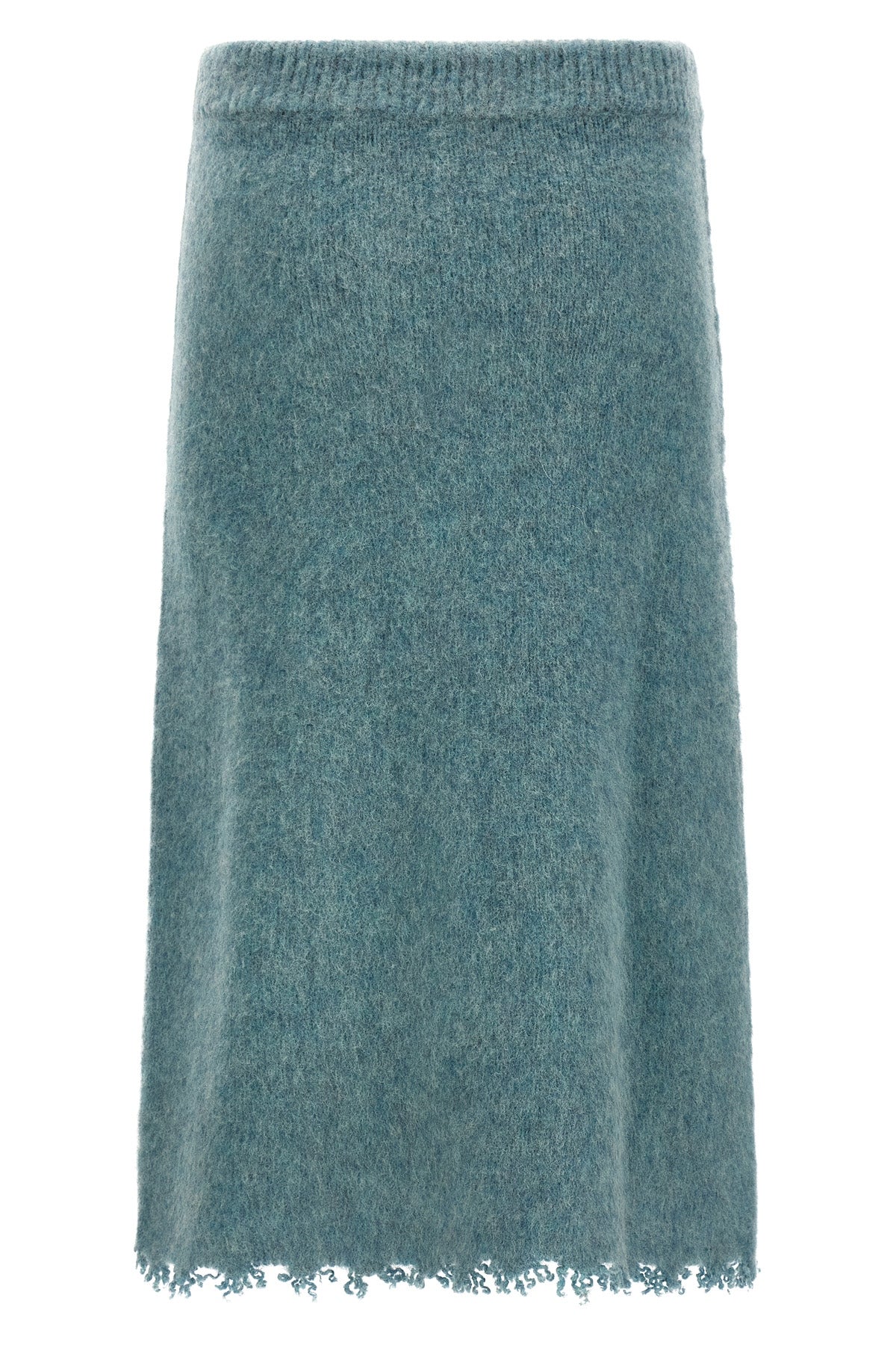 midi skirt in brushed knit shetland wool