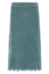 midi skirt in brushed knit shetland wool