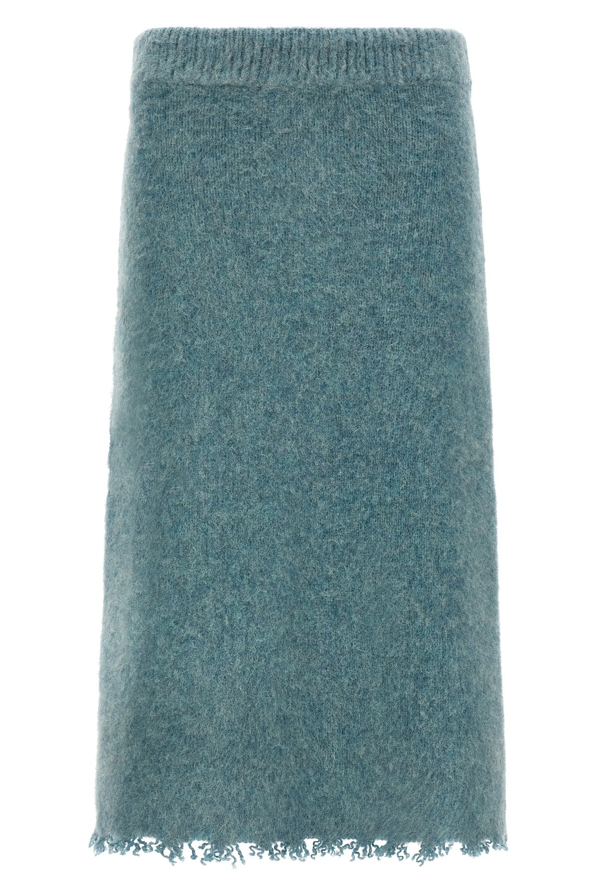 midi skirt in brushed knit shetland wool