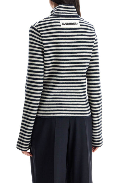 striped boiled wool knit pullover sweater