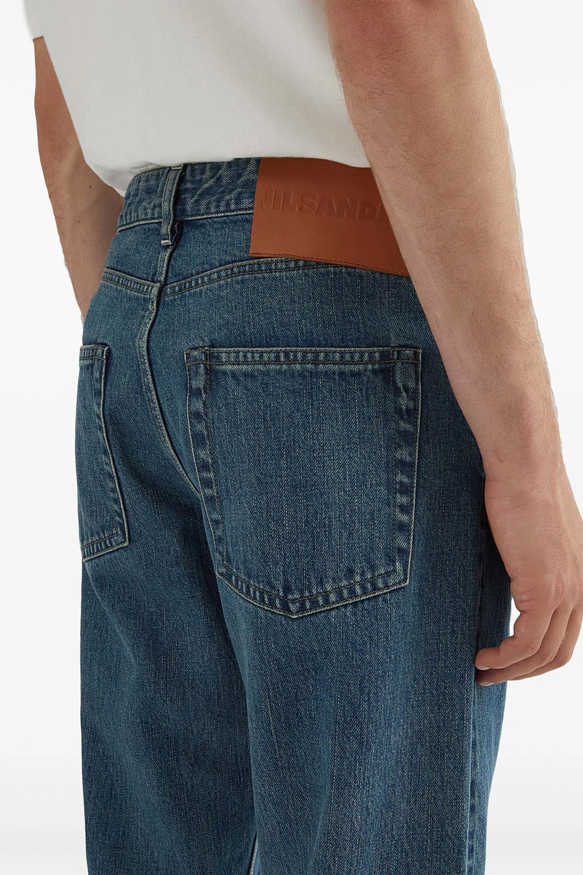 266 jeans in washed and bleached raw japanese denim