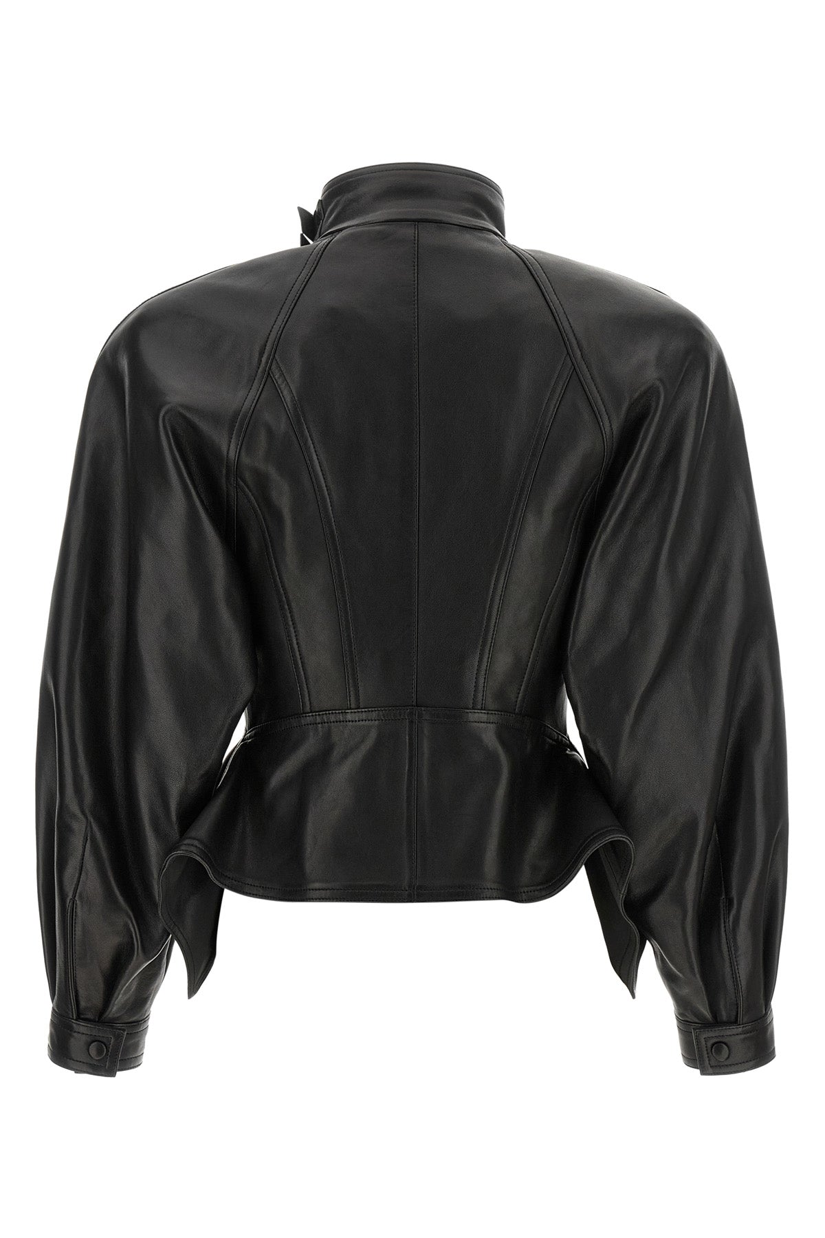 the balmain nappa leather side jacket redefines the outerwear through a masterfu
