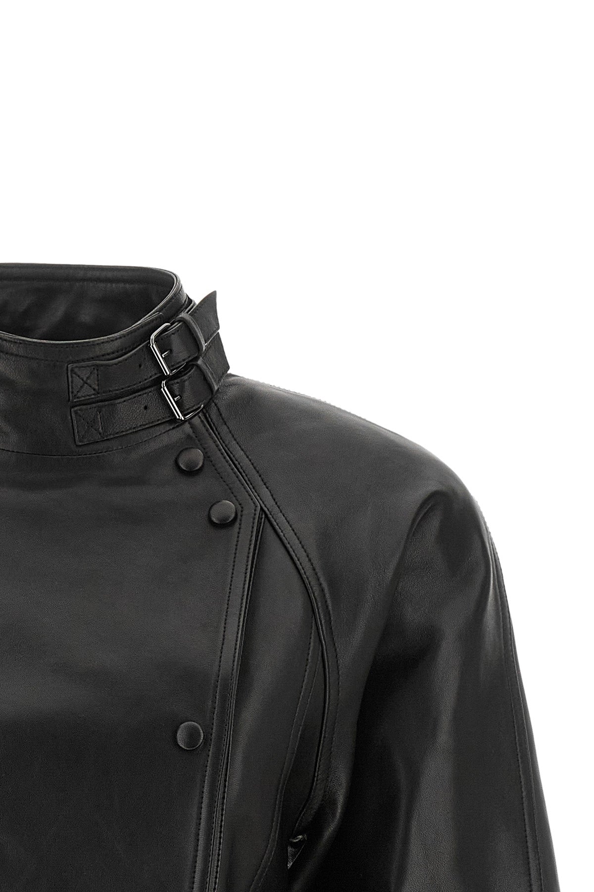 the balmain nappa leather side jacket redefines the outerwear through a masterfu