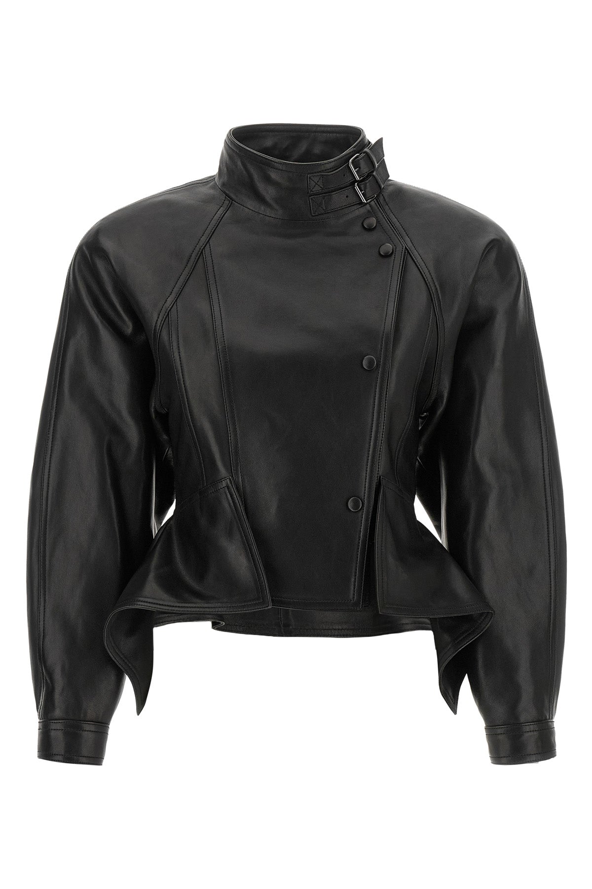 the balmain nappa leather side jacket redefines the outerwear through a masterfu
