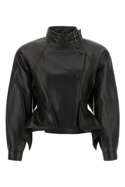 the balmain nappa leather side jacket redefines the outerwear through a masterfu
