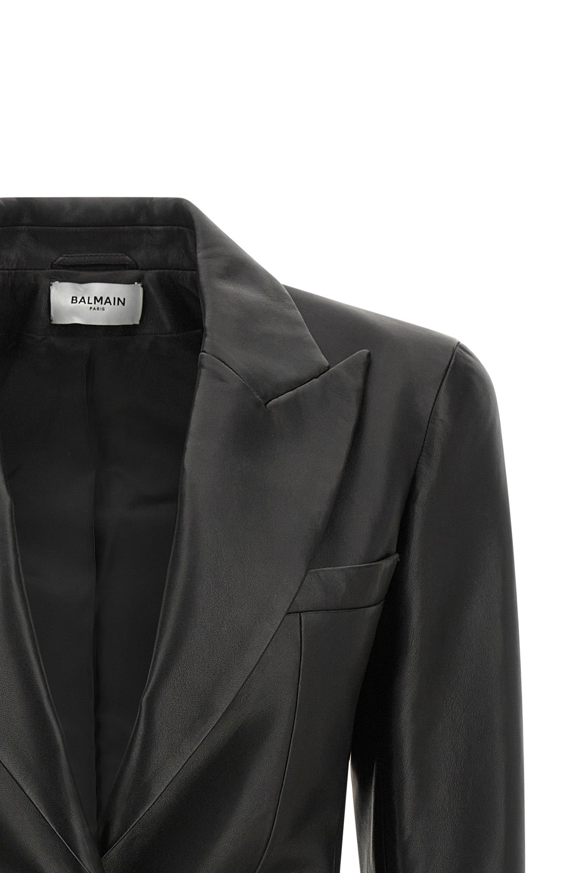 the balmain lambskin blazer redefines the codes of tailoring through a rigorous