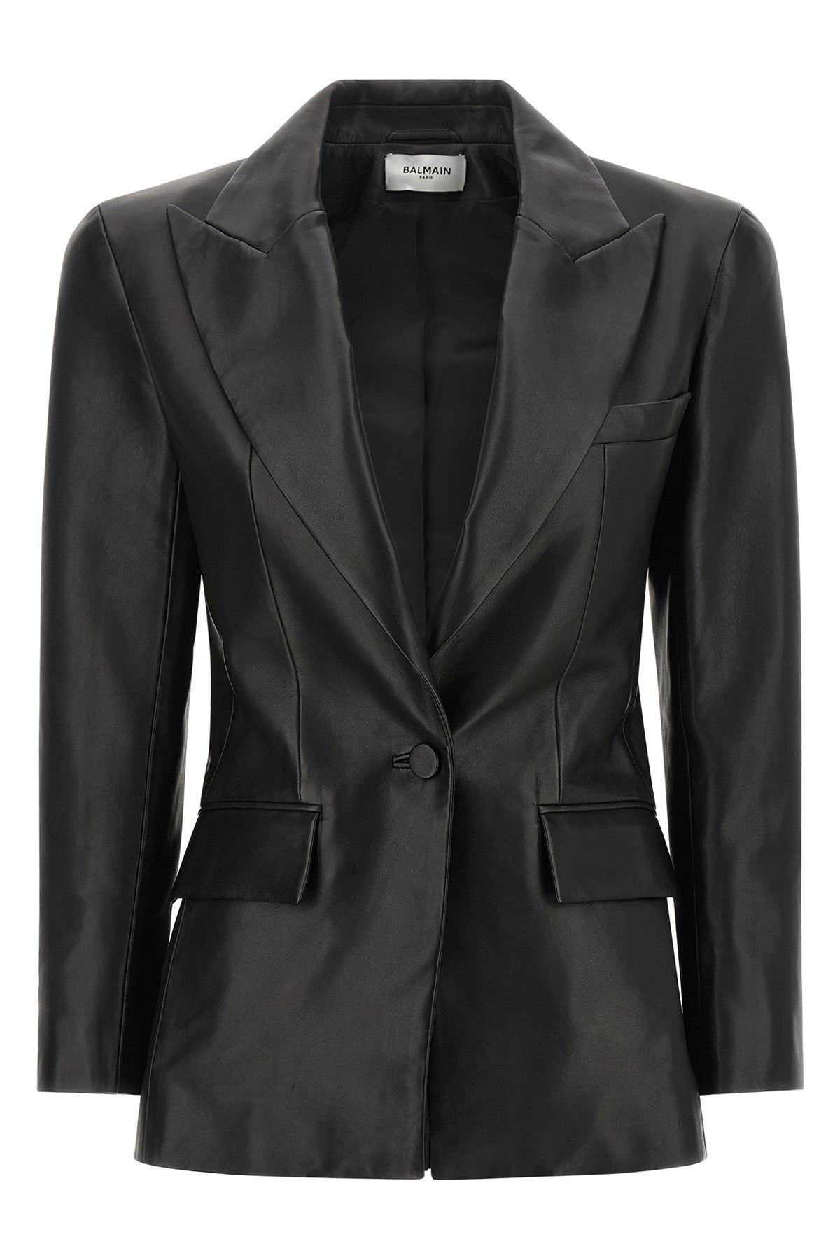 the balmain lambskin blazer redefines the codes of tailoring through a rigorous