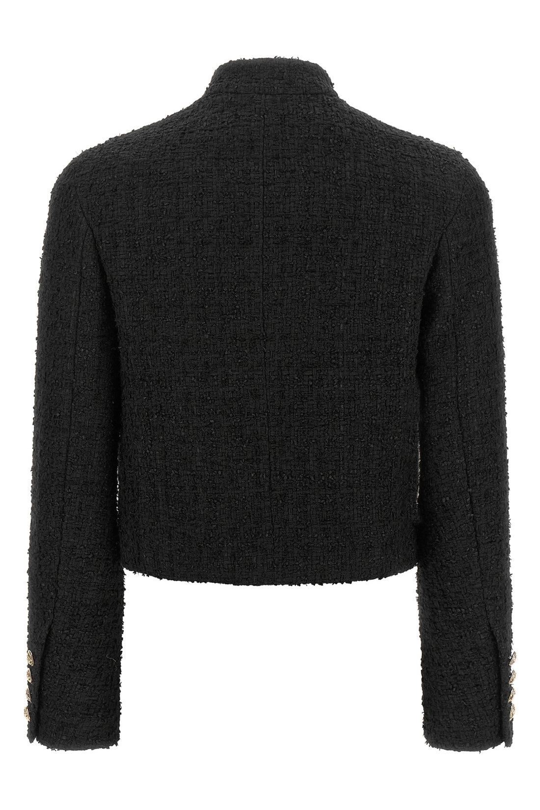BALMAIN 38 the balmain double-breasted tweed short jacket defines the wardrobe through a ri