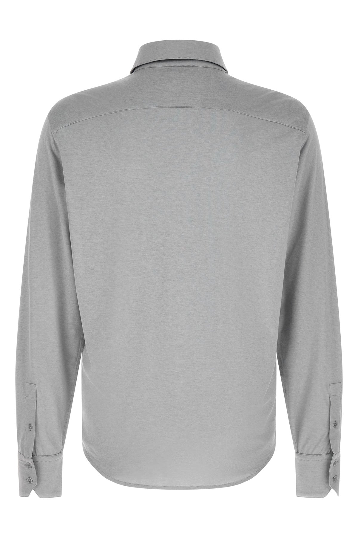 military-inspired shirt in silk and cotton blend