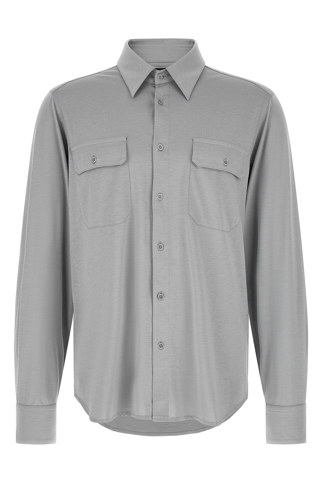 TOM FORD 50 military-inspired shirt in silk and cotton blend