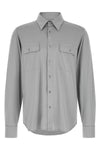 military-inspired shirt in silk and cotton blend