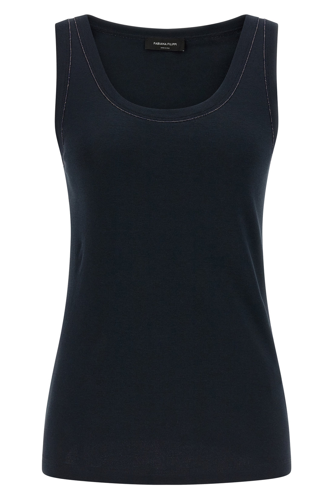FABIANA FILIPPI 40 sleeveless top in slightly stretch cotton blend