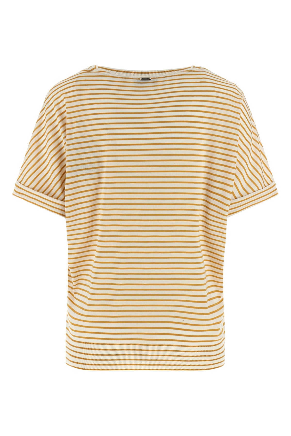 striped lyocell and cotton blend t-shirt