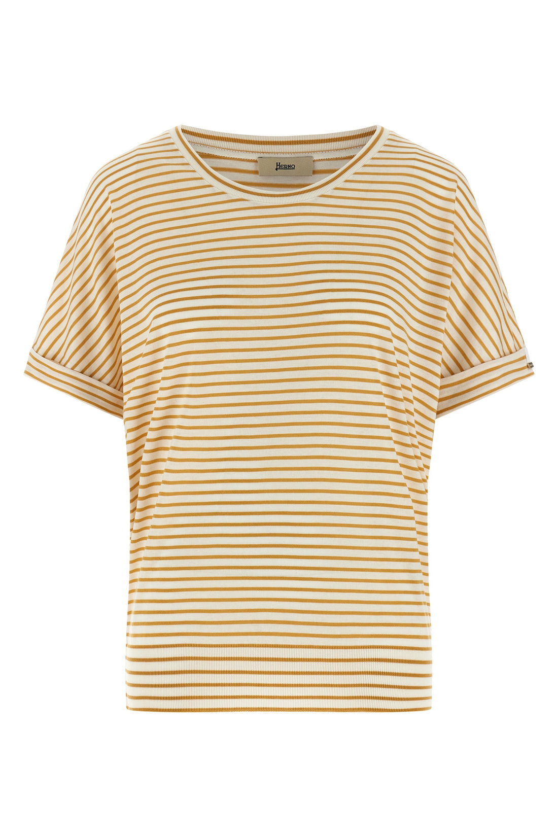 HERNO L striped lyocell and cotton blend t-shirt