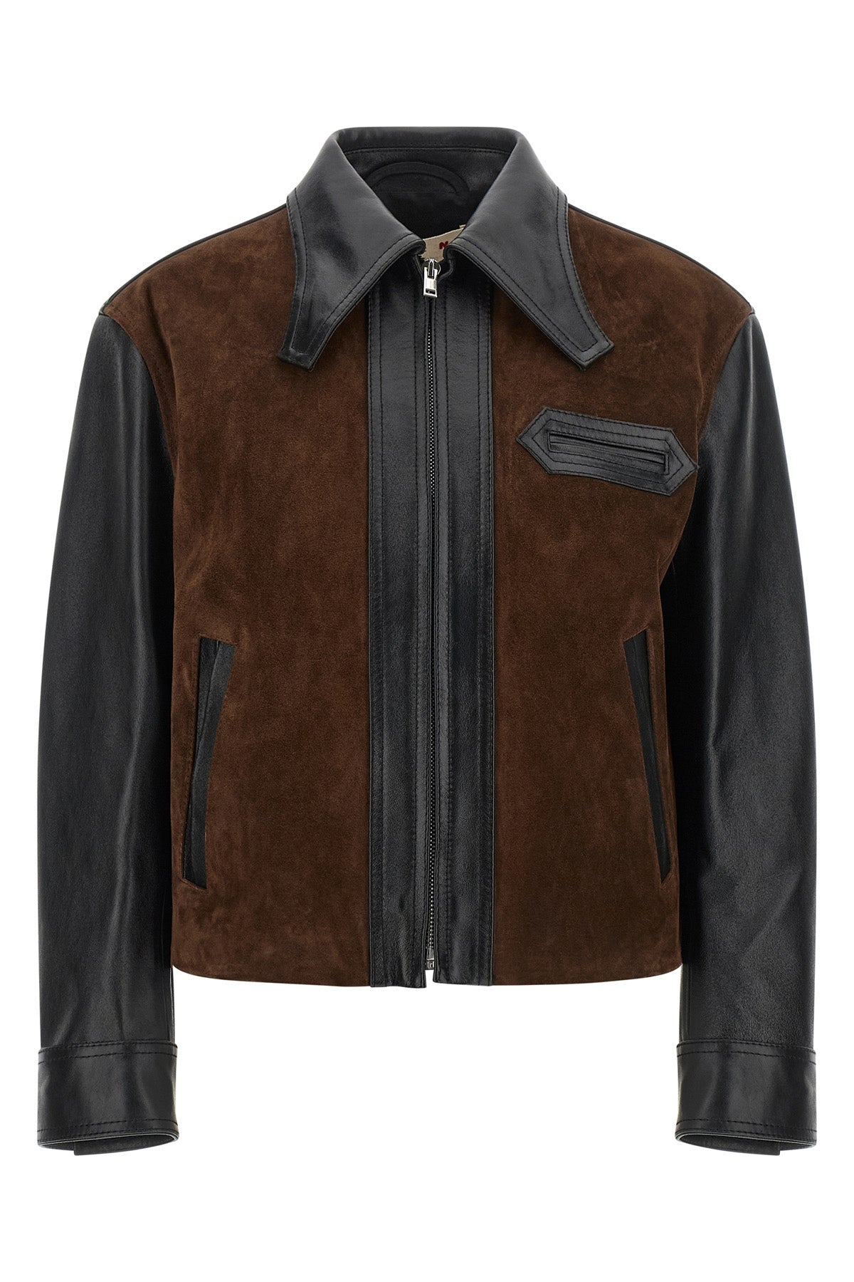 the marni jacket in pure calf leather redefines the codes of outerwear through a