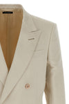 double-breasted cotton and silk blazer