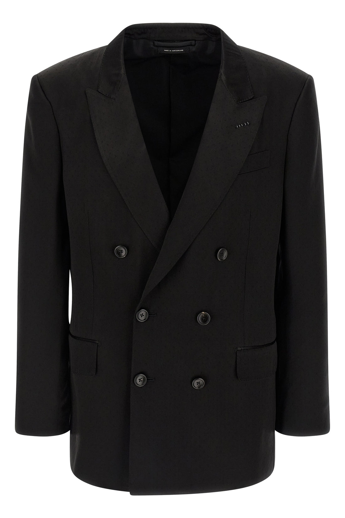 TOM FORD 54 blazer in viscose blend and glossy fluid silk