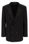 blazer in viscose blend and glossy fluid silk