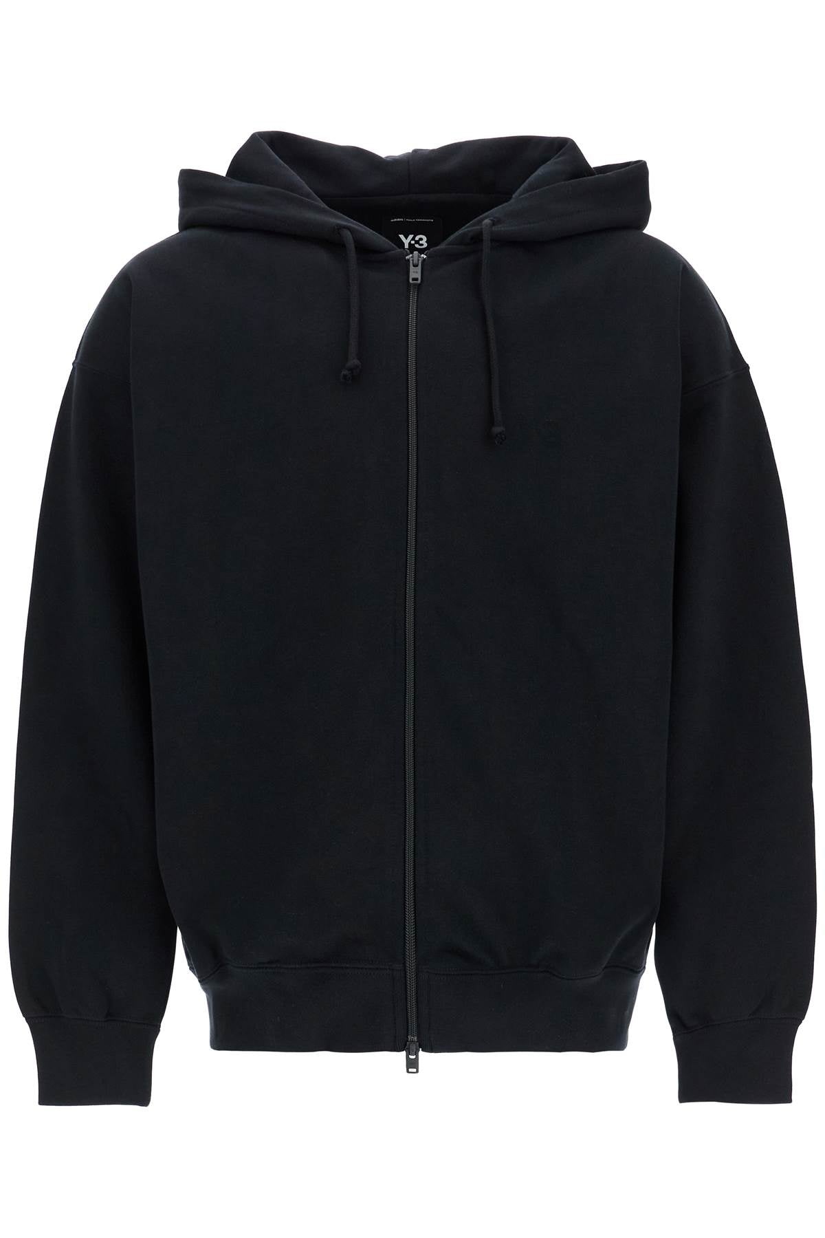 black cotton zip hoodie