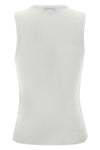 anchor embroidery sleeveless ribbed cotton top