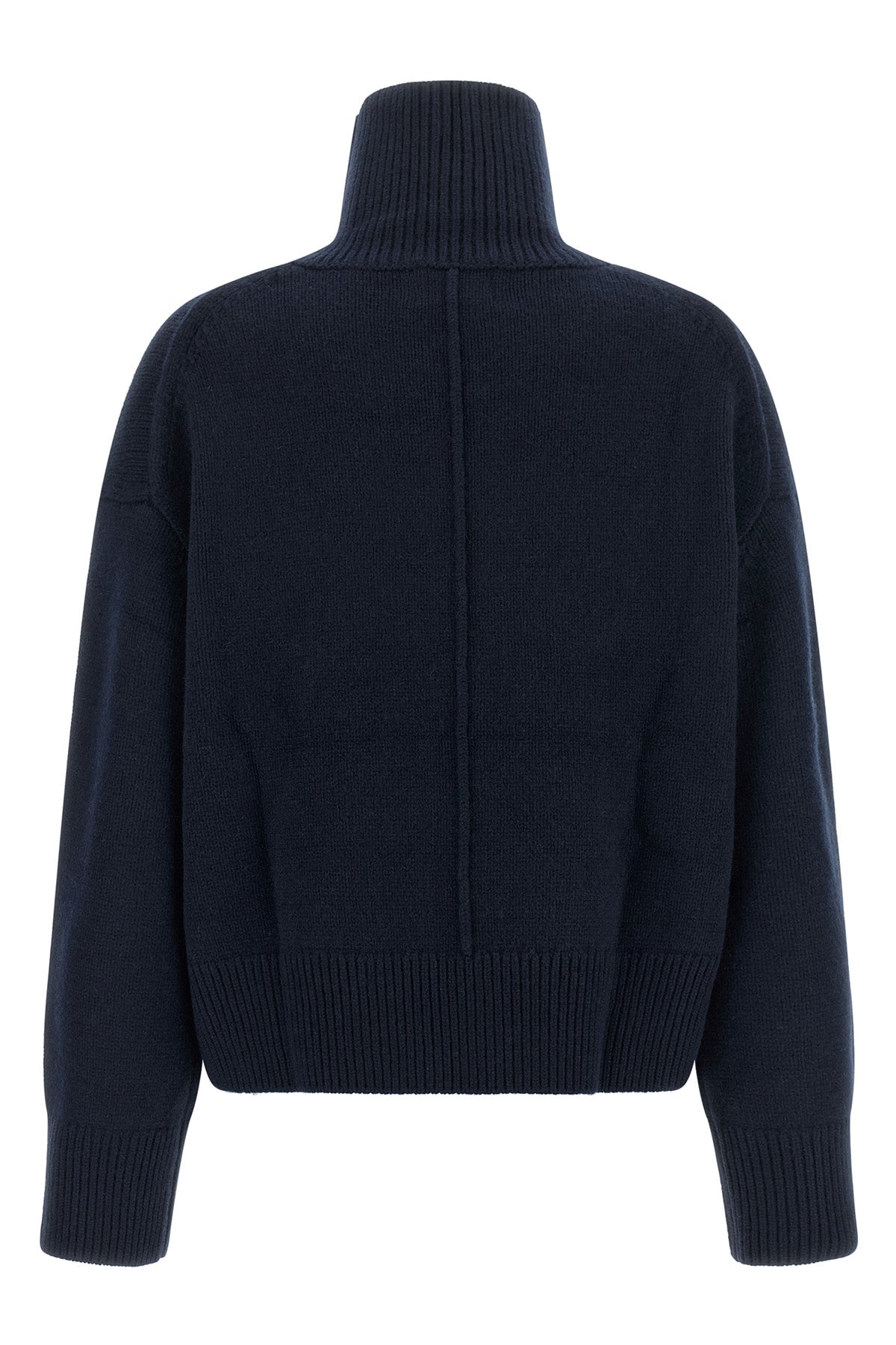 the loulou studio jonah turtleneck jersey in navy blue redefines the codes of